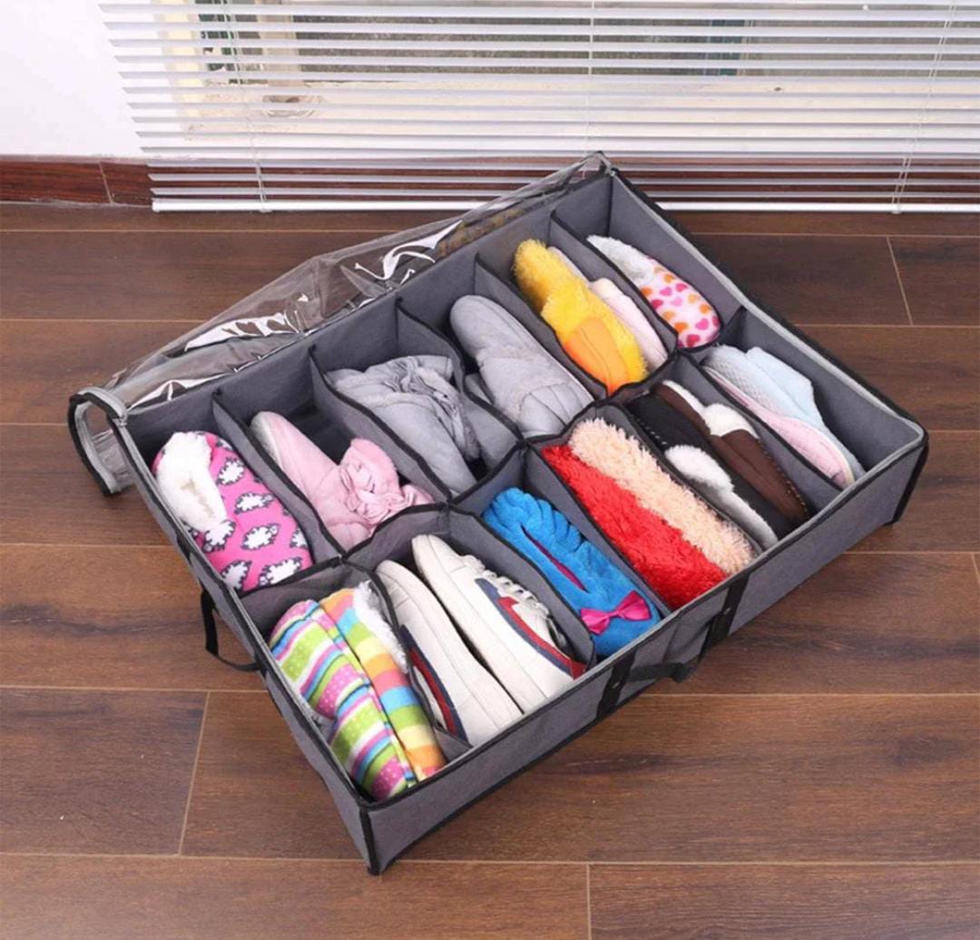 12 Grids Non-woven Shoes Storage Bag