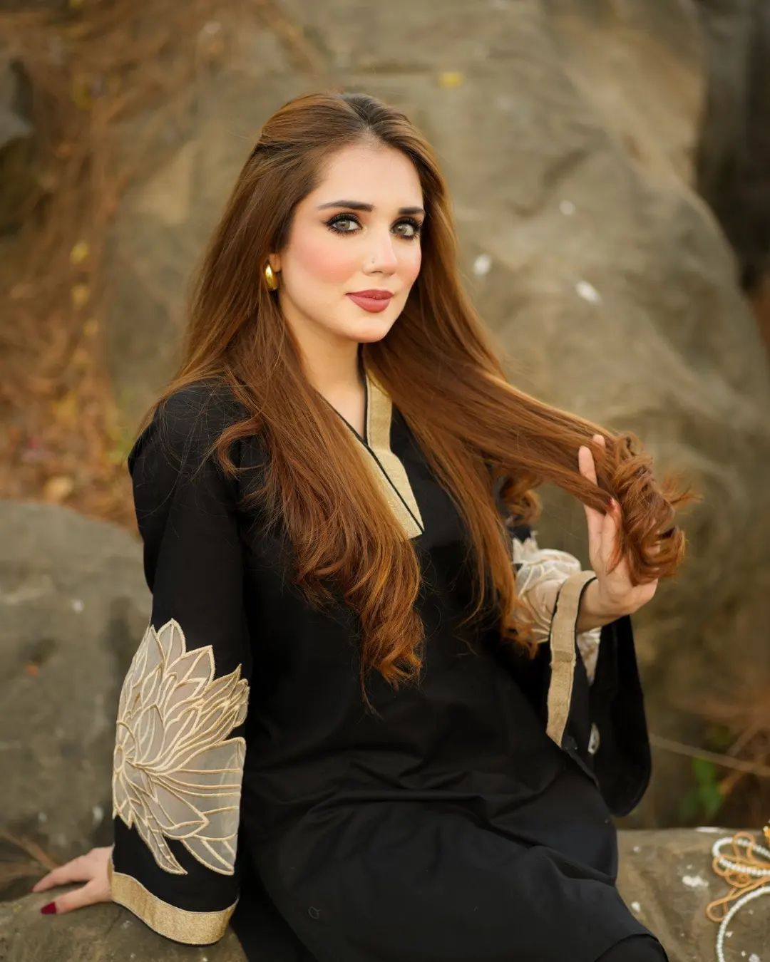 Almond EMB Shirt With Almond EMB Plazo