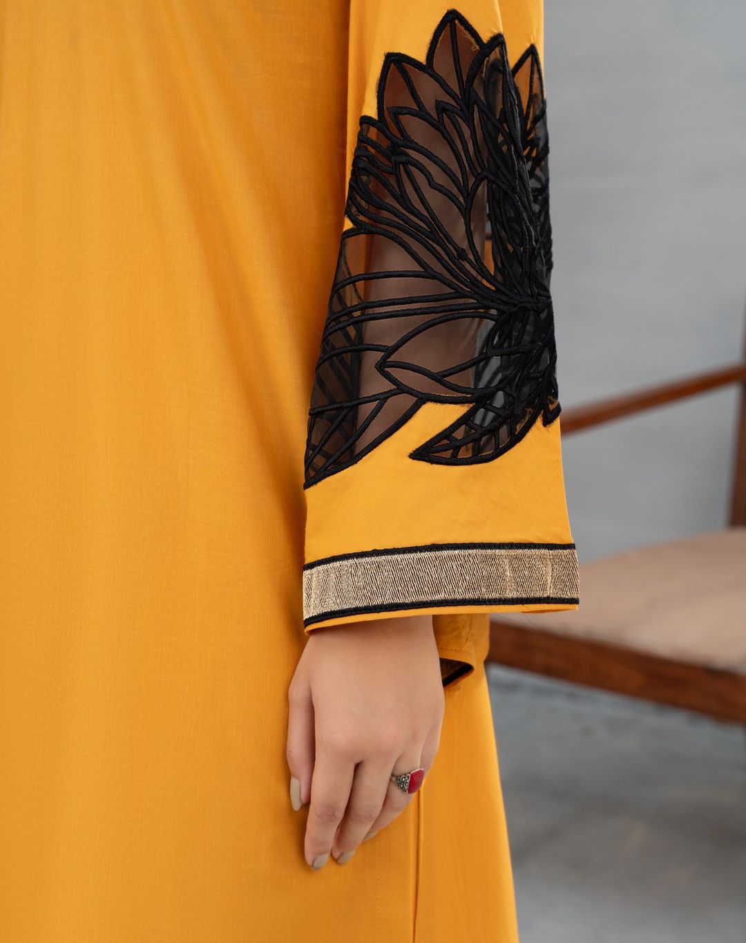 Almond EMB Shirt With Almond EMB Plazo