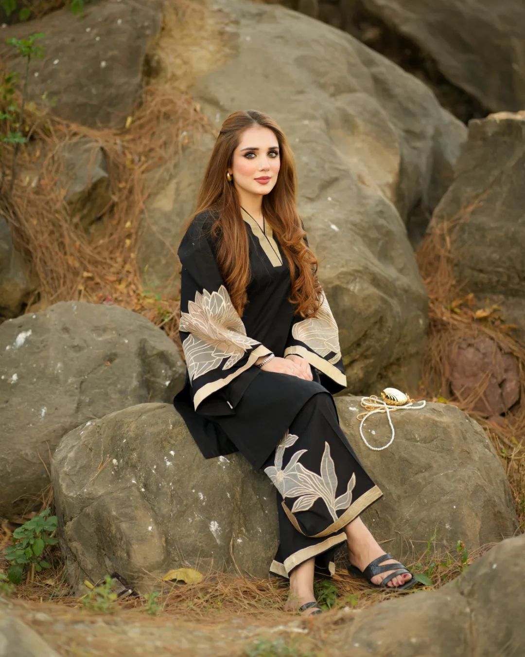 Almond EMB Shirt With Almond EMB Plazo