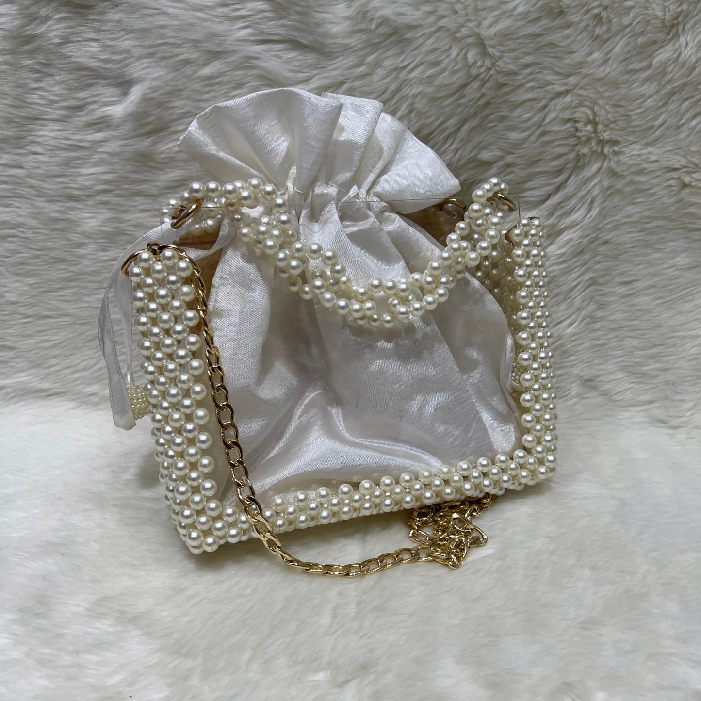 white pearl acrylic bag