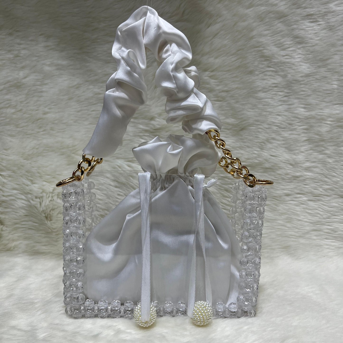 Beaded acrylic bag
