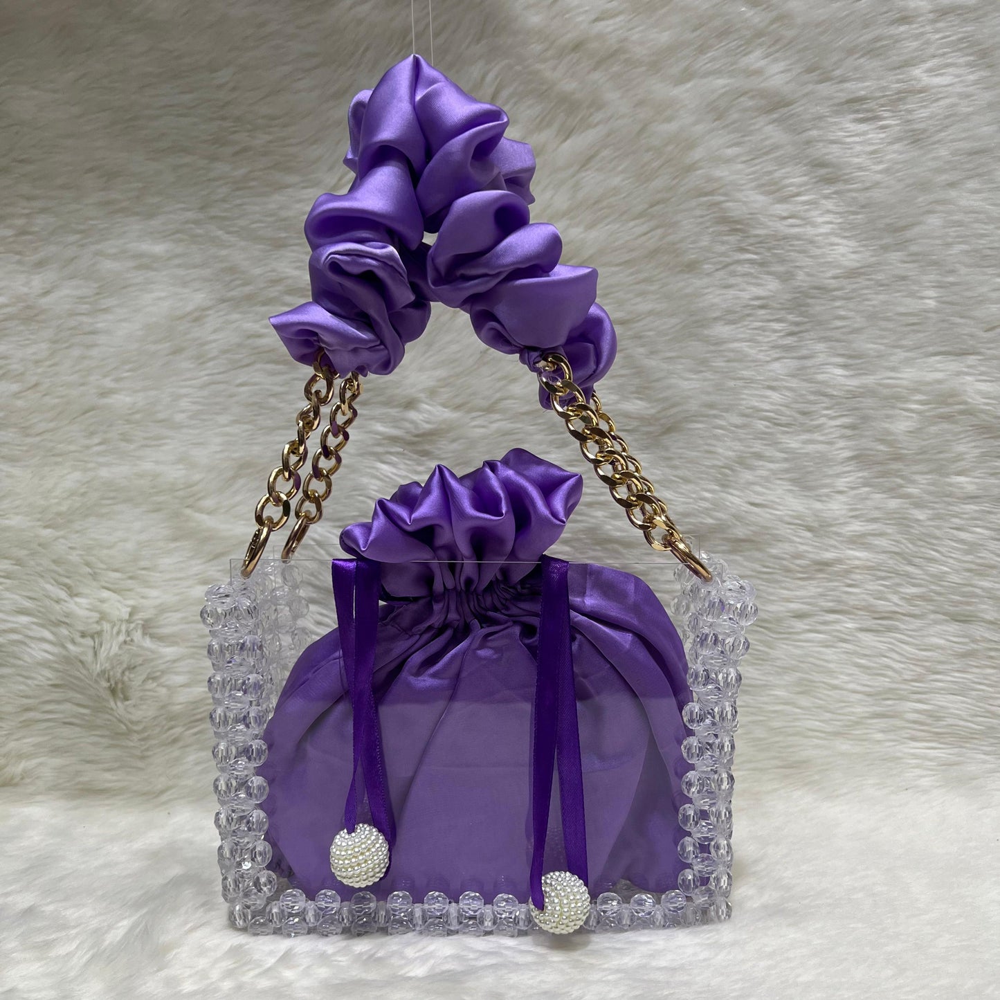 Beaded acrylic bag