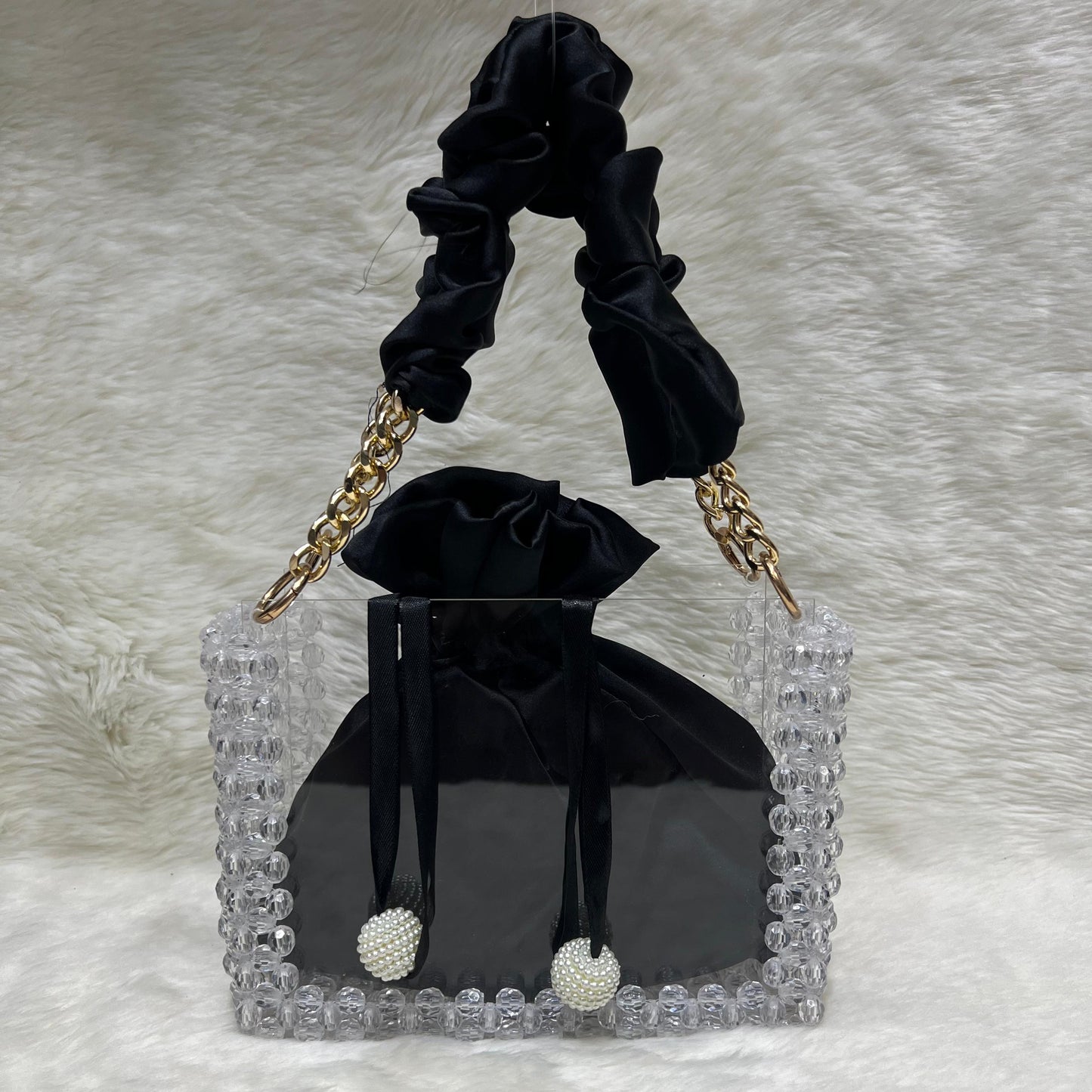 Beaded acrylic bag
