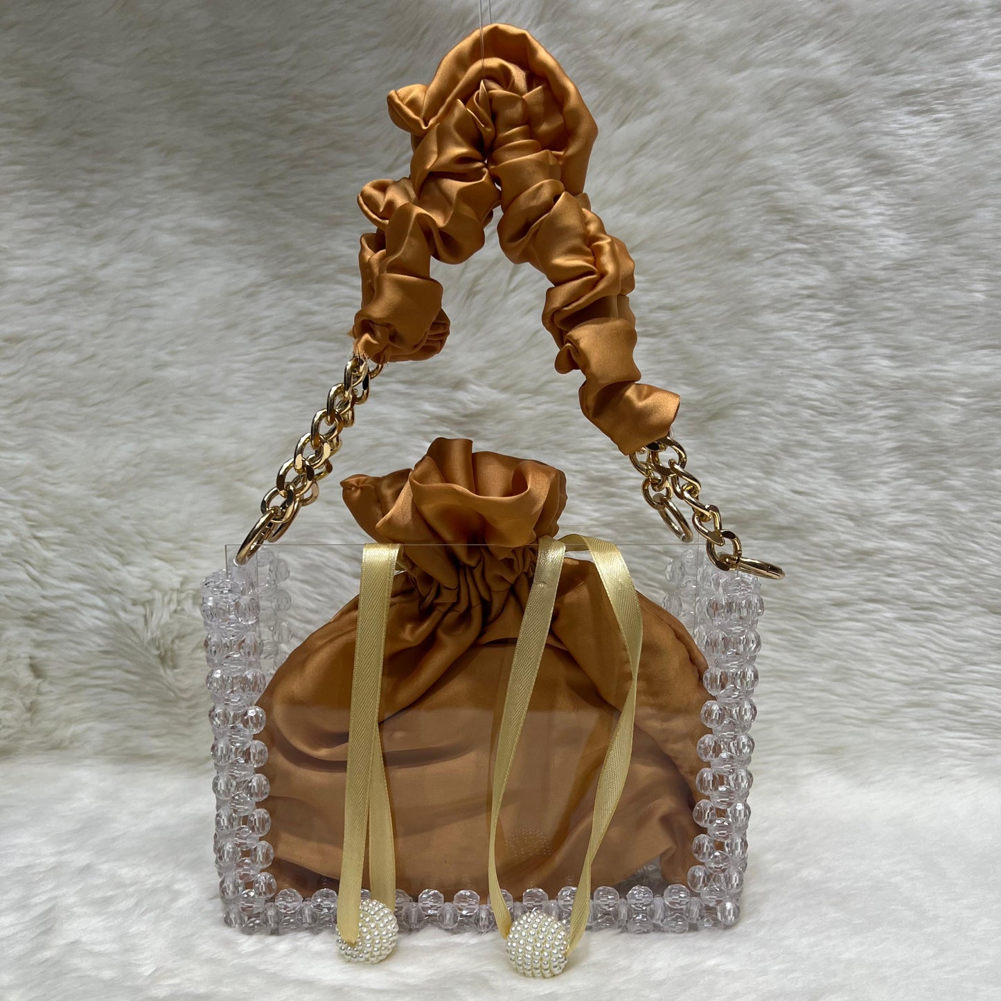 Beaded acrylic bag