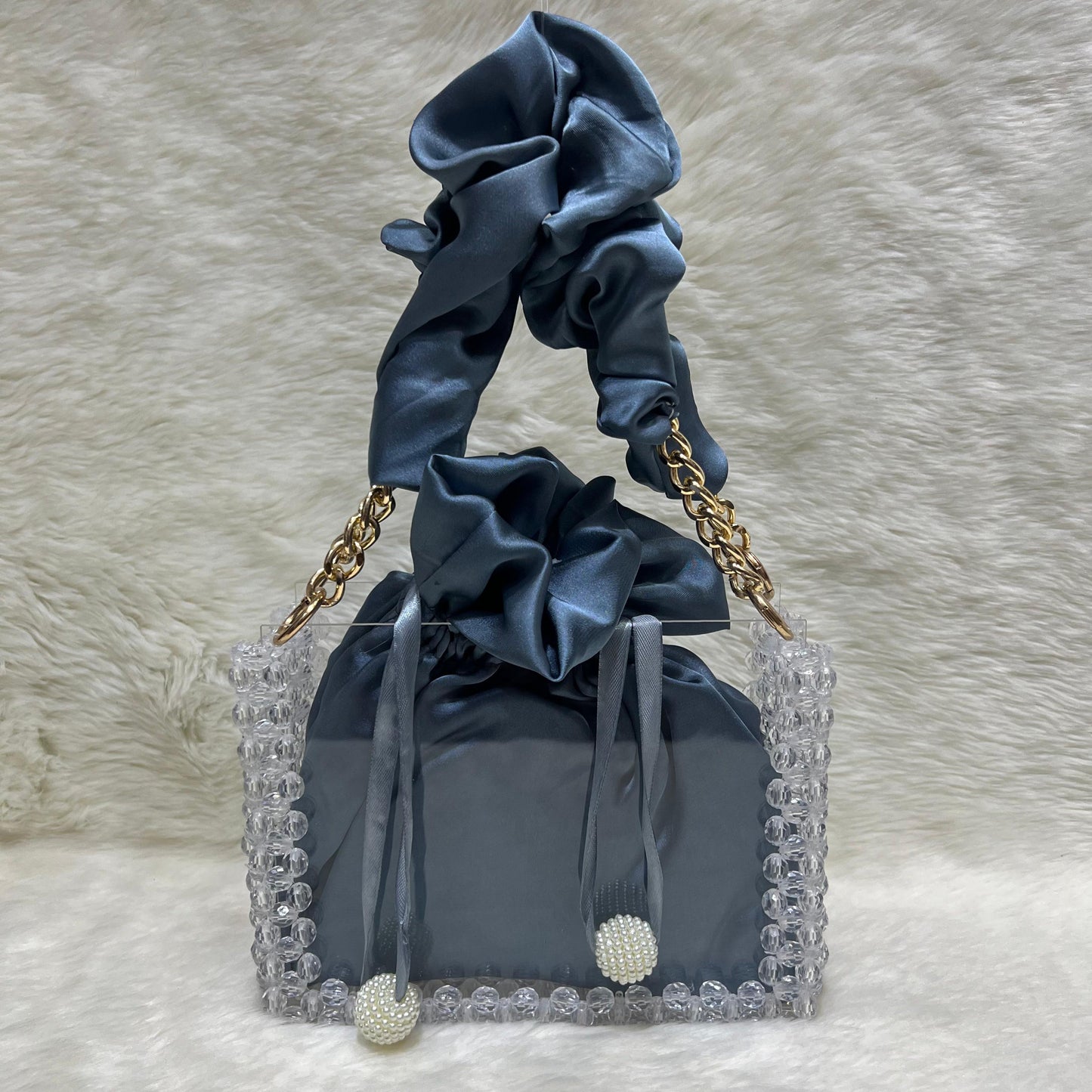 Beaded acrylic bag