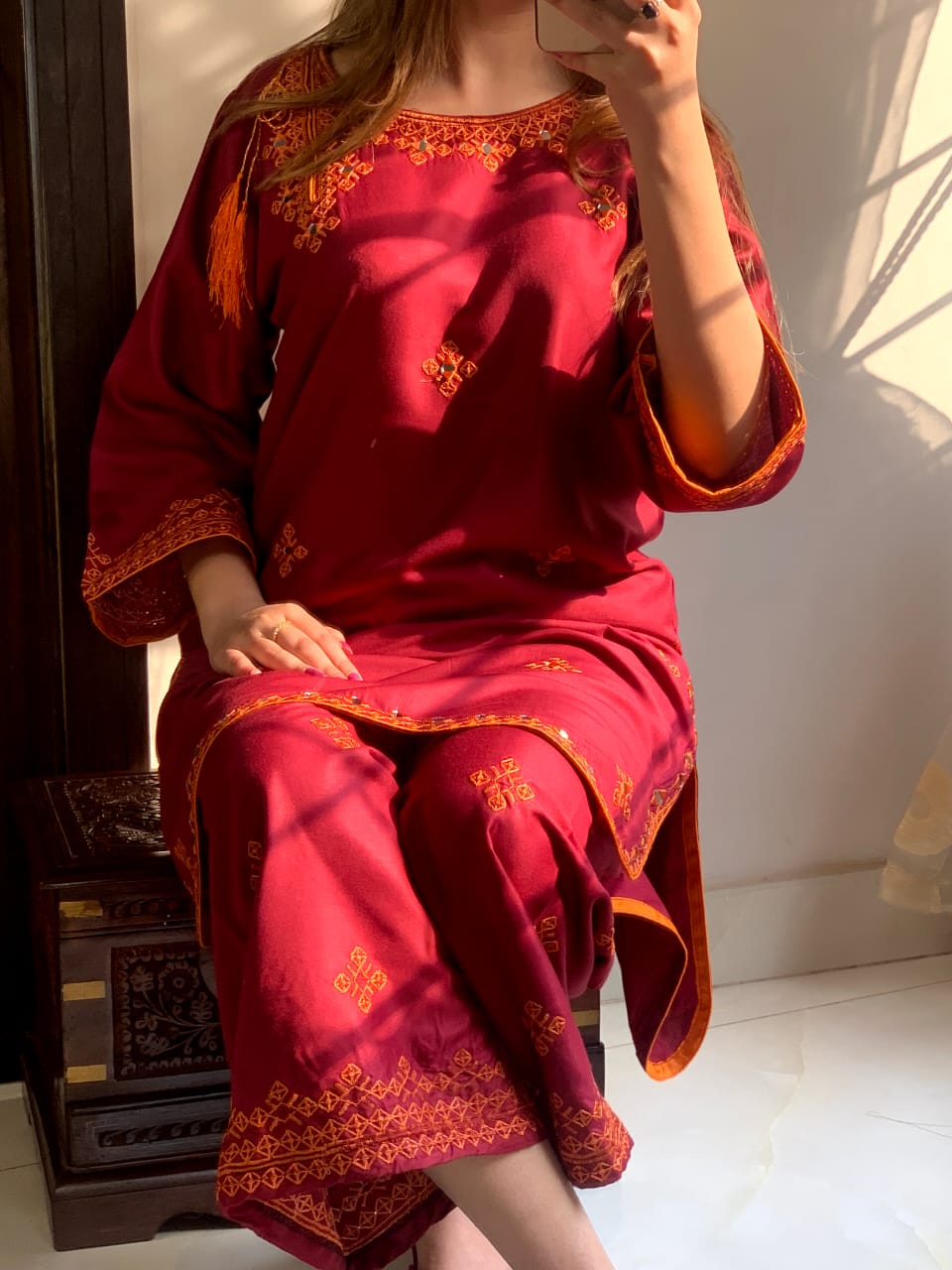 Balochi Mirror Work Embroidery 2Pc