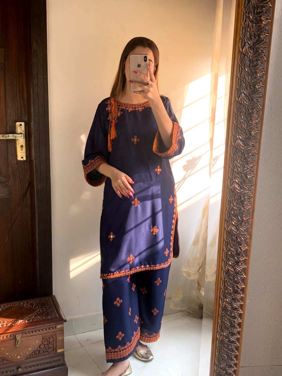 Balochi Mirror Work Embroidery 2Pc
