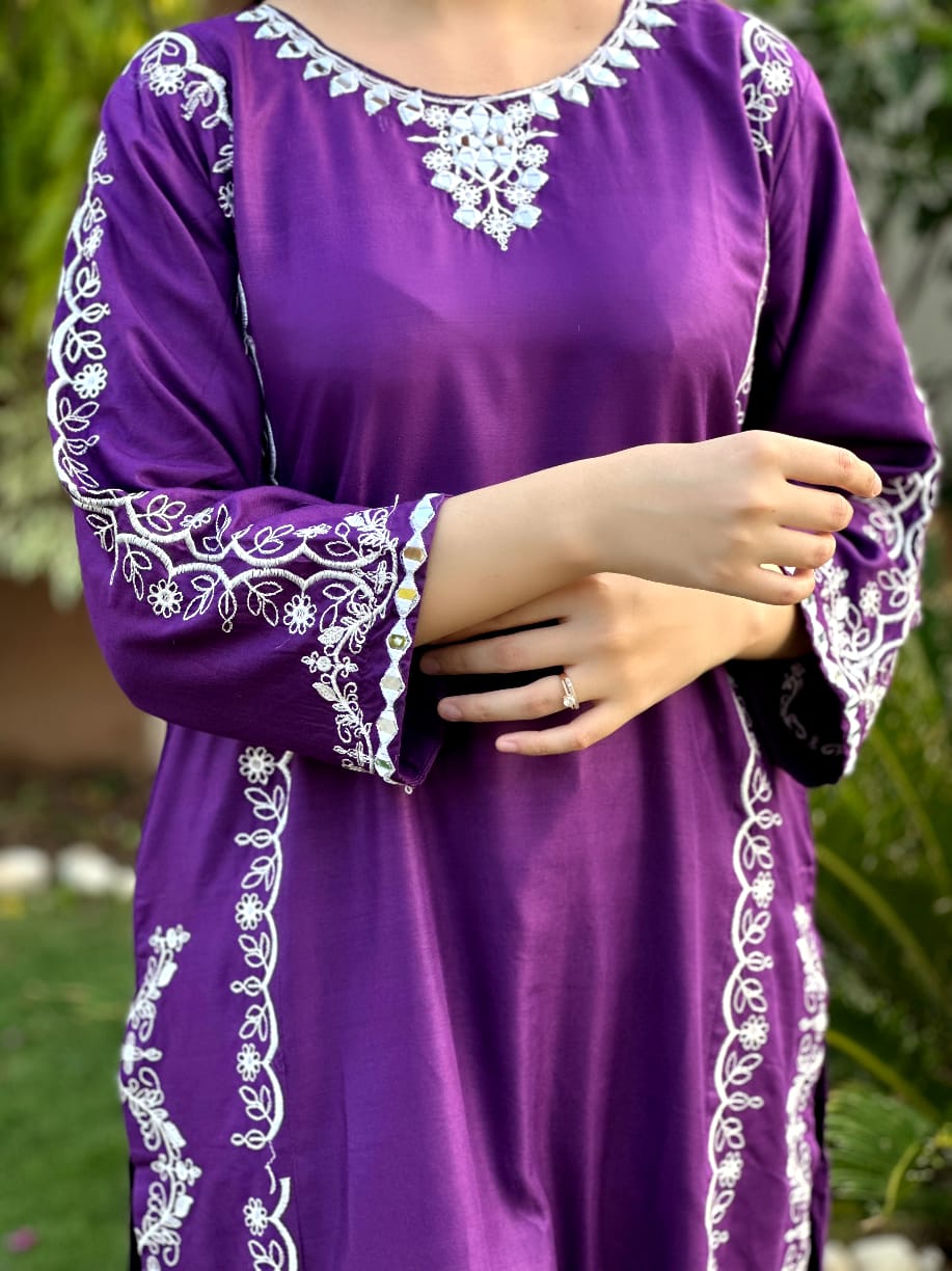 MIRROR WORK EMB 2Pc by AGHA NOOR