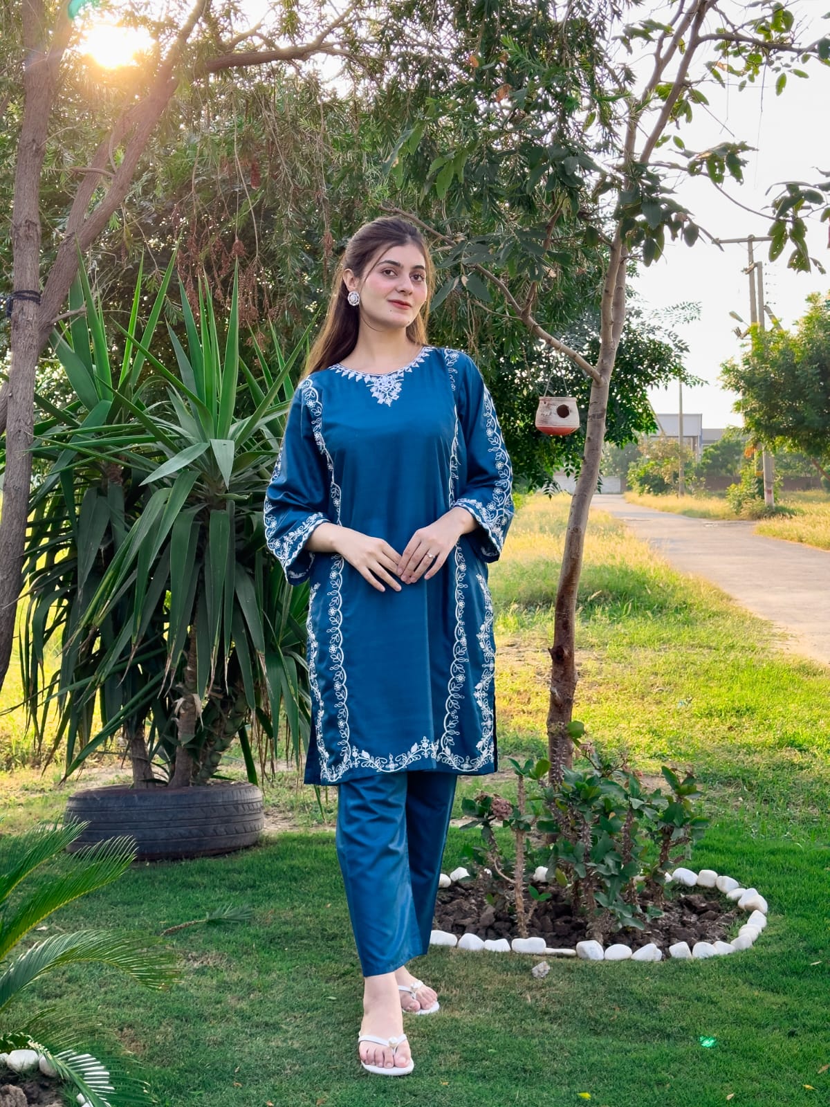 MIRROR WORK EMB 2Pc by AGHA NOOR