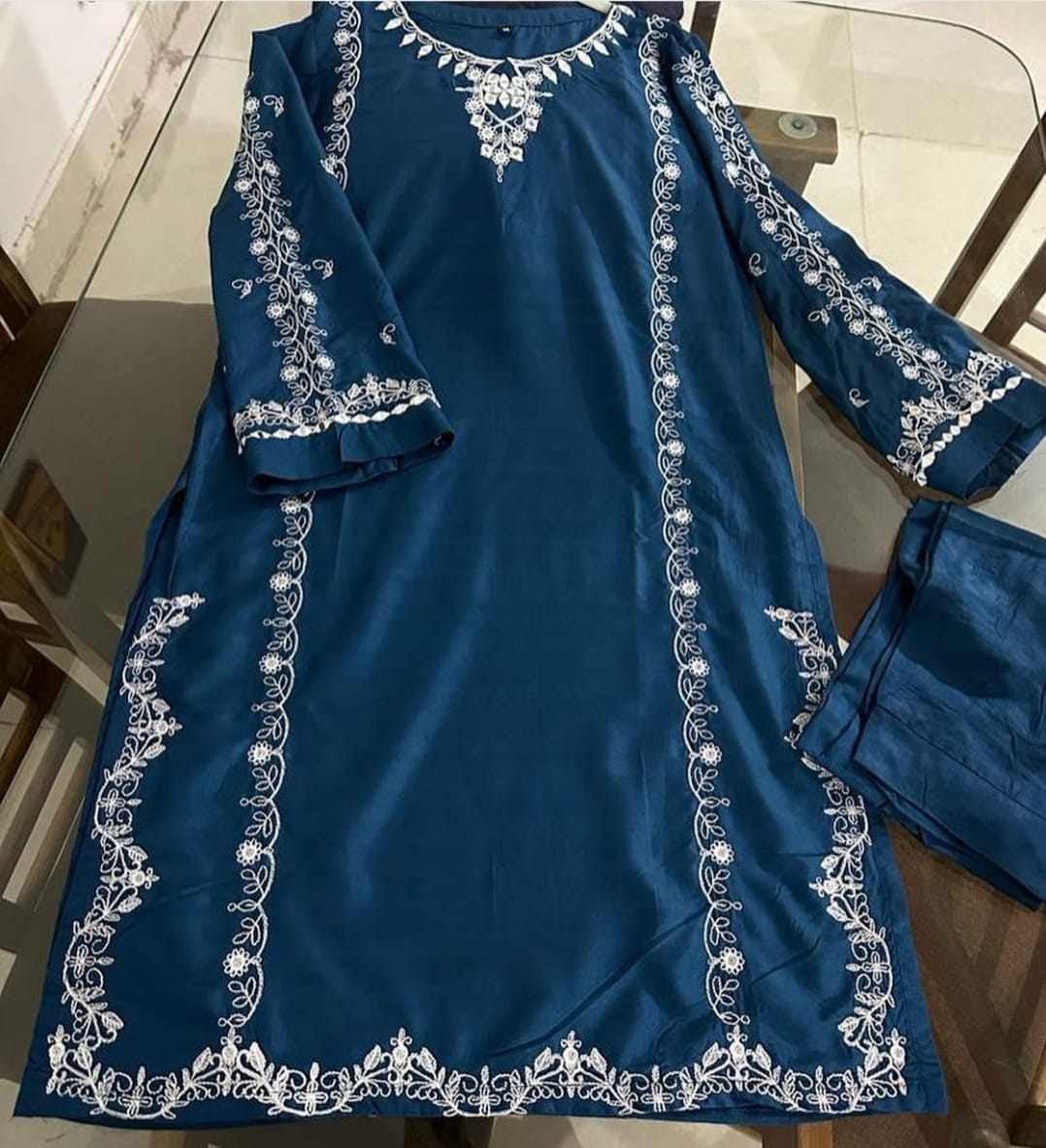 MIRROR WORK EMB 2Pc by AGHA NOOR