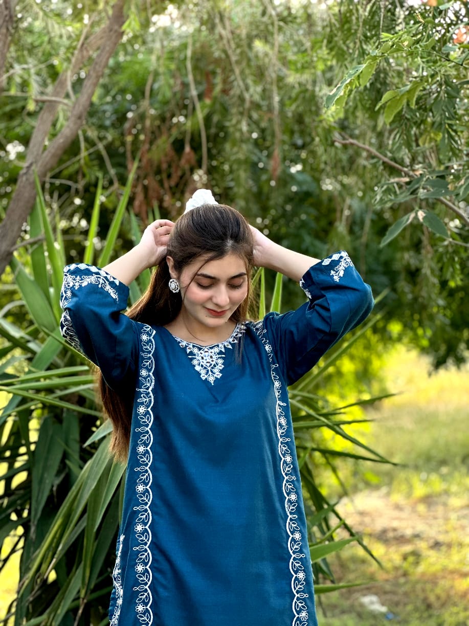 MIRROR WORK EMB 2Pc by AGHA NOOR