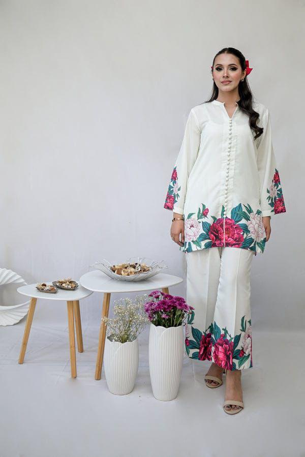 Floral Digital Printed 3pc Silk Fabric