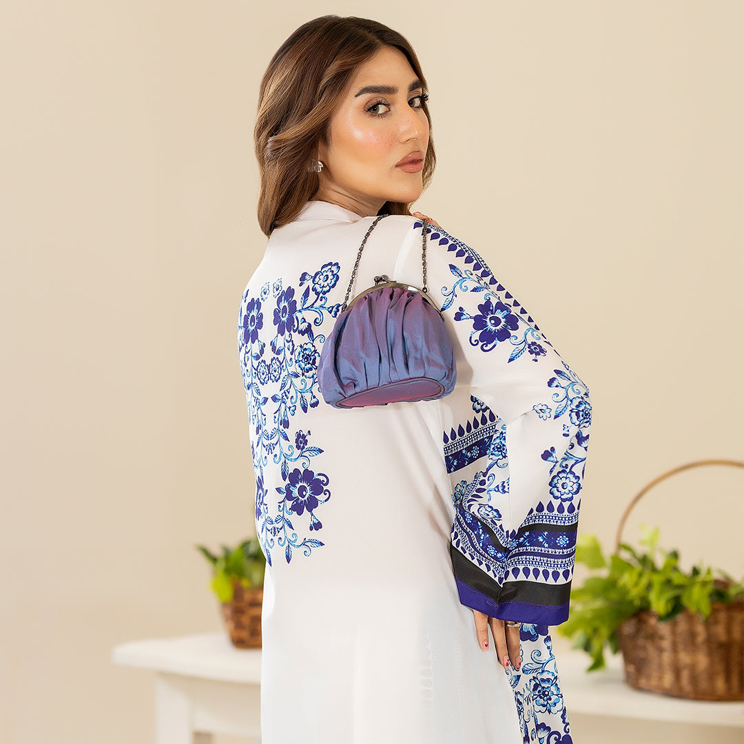 KHADDAR WHITE DIGITAL PRINTED 2Pc