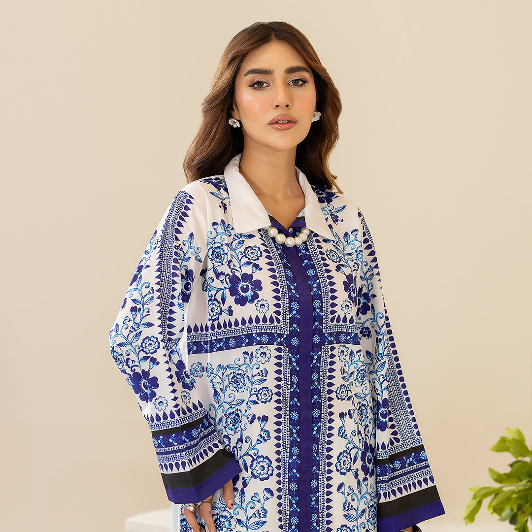 KHADDAR WHITE DIGITAL PRINTED 2Pc