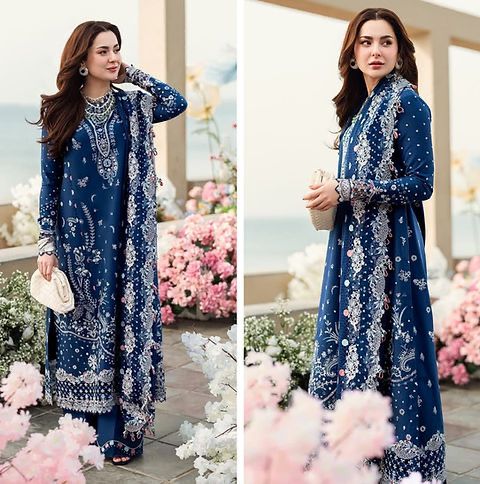 Qalamkar Blue Luxury Lawn Collection