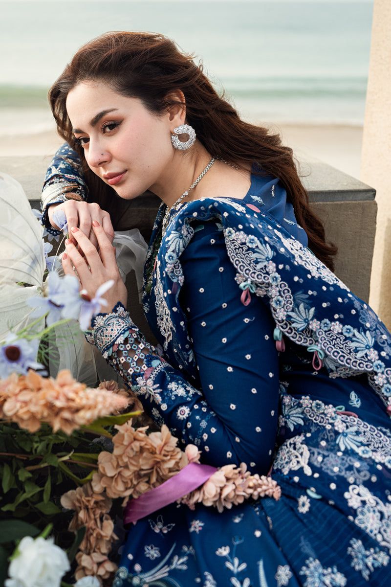 Qalamkar Blue Luxury Lawn Collection
