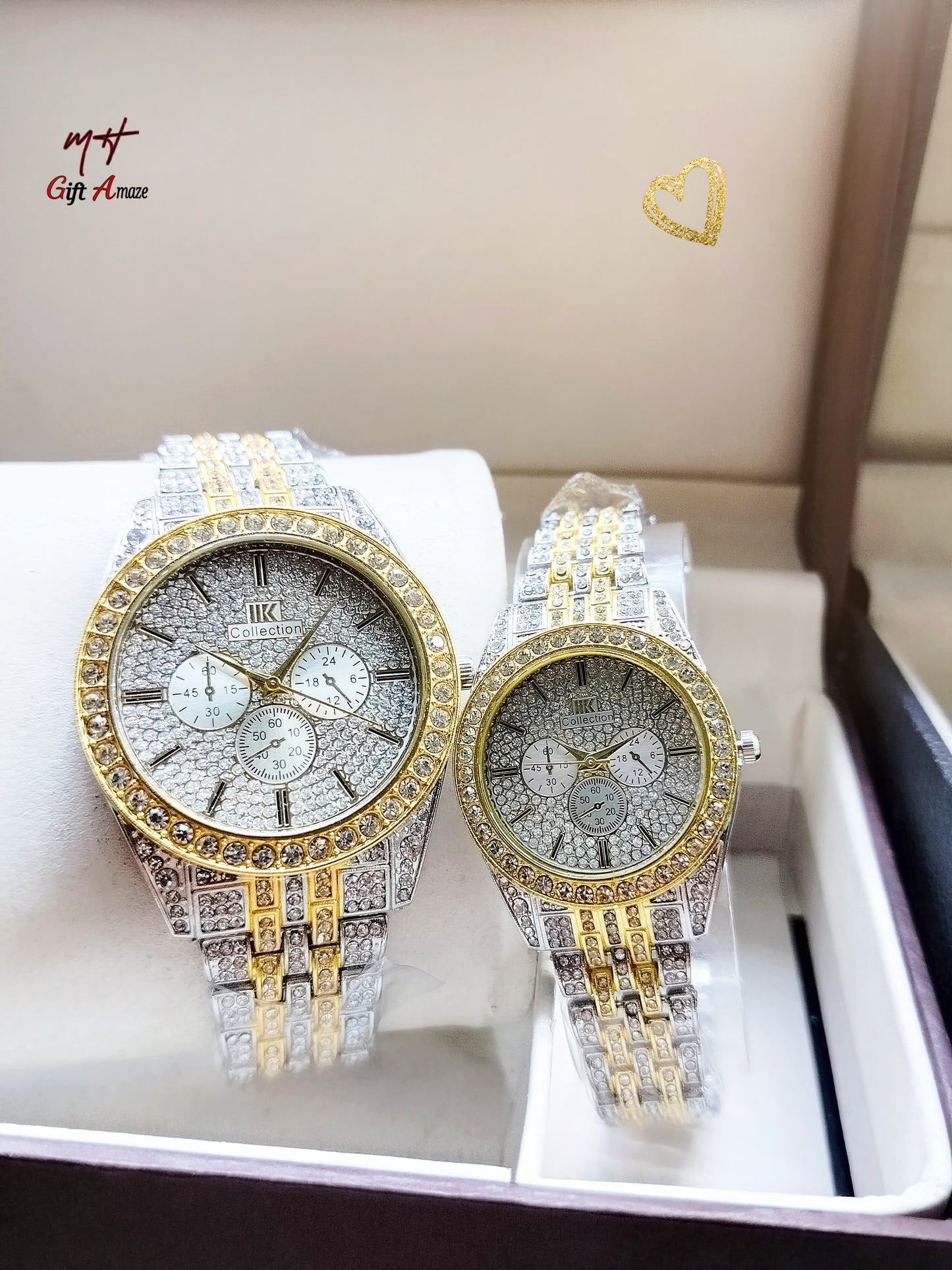 Diamond Stone Couple Watch