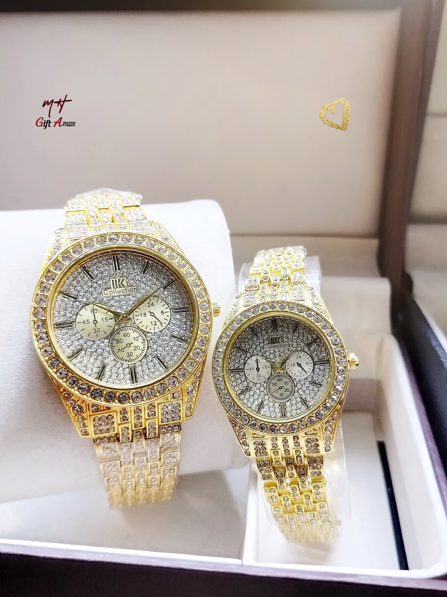 Diamond Stone Couple Watch