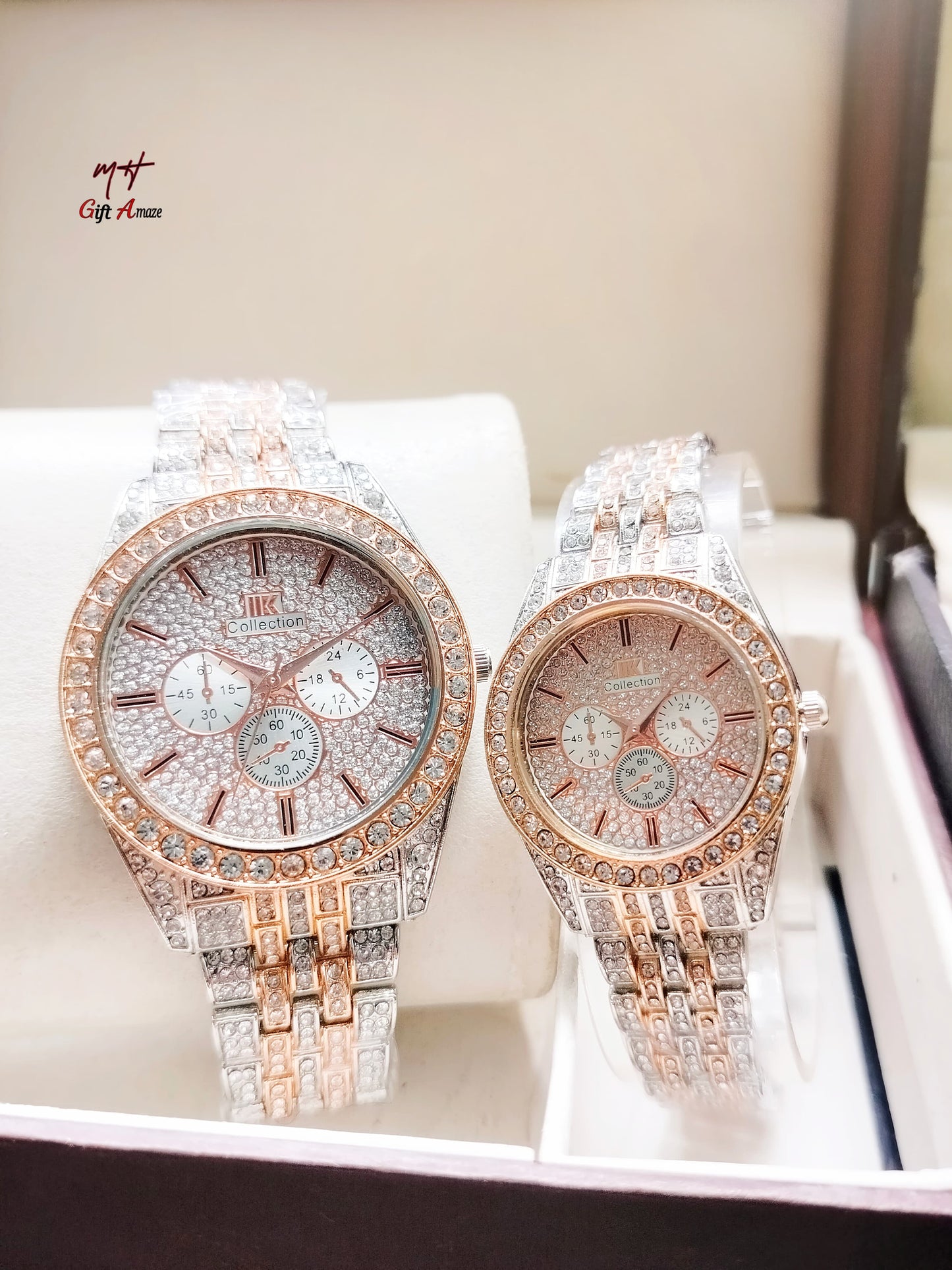 Diamond Stone Couple Watch