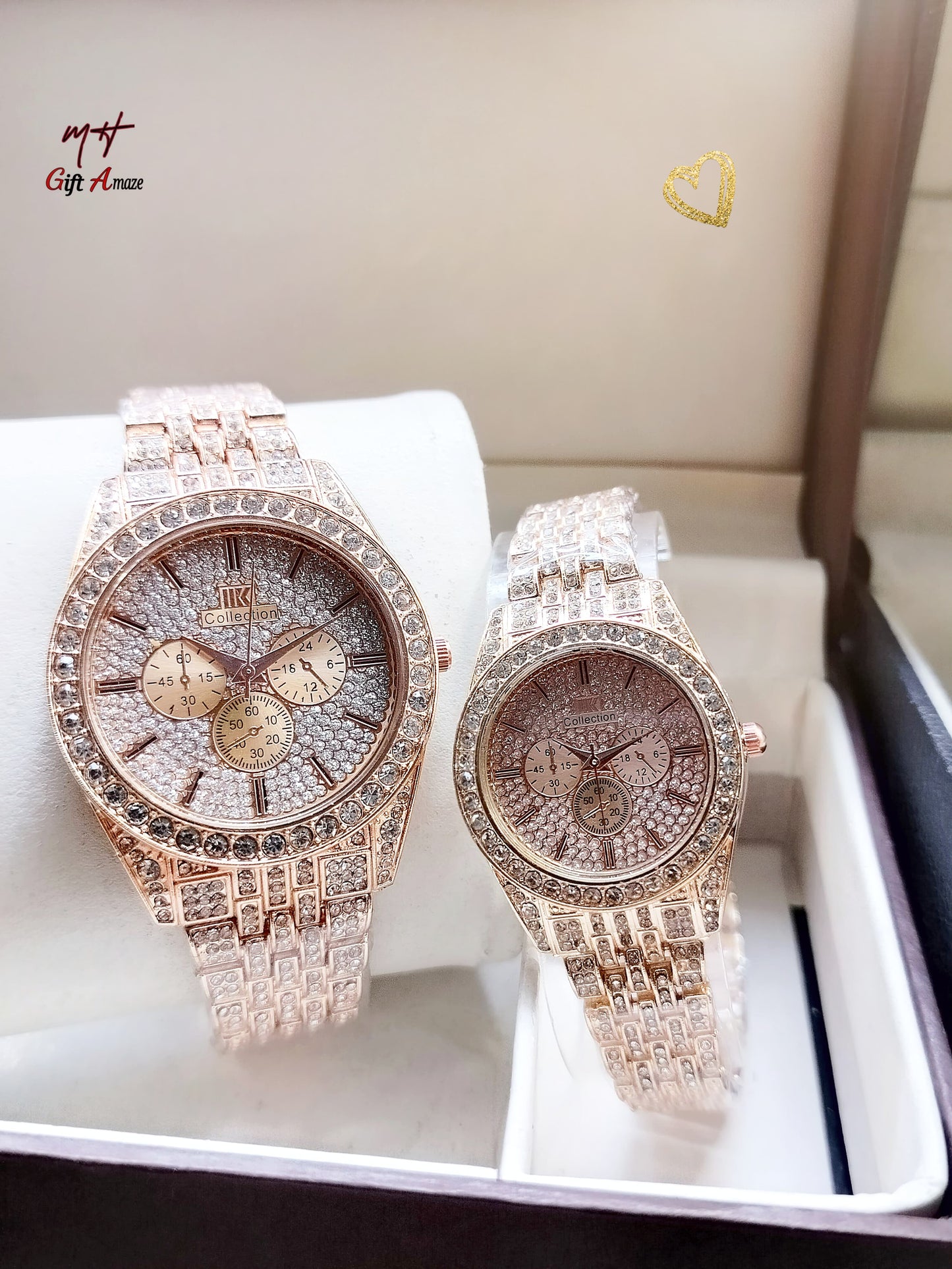 Diamond Stone Couple Watch