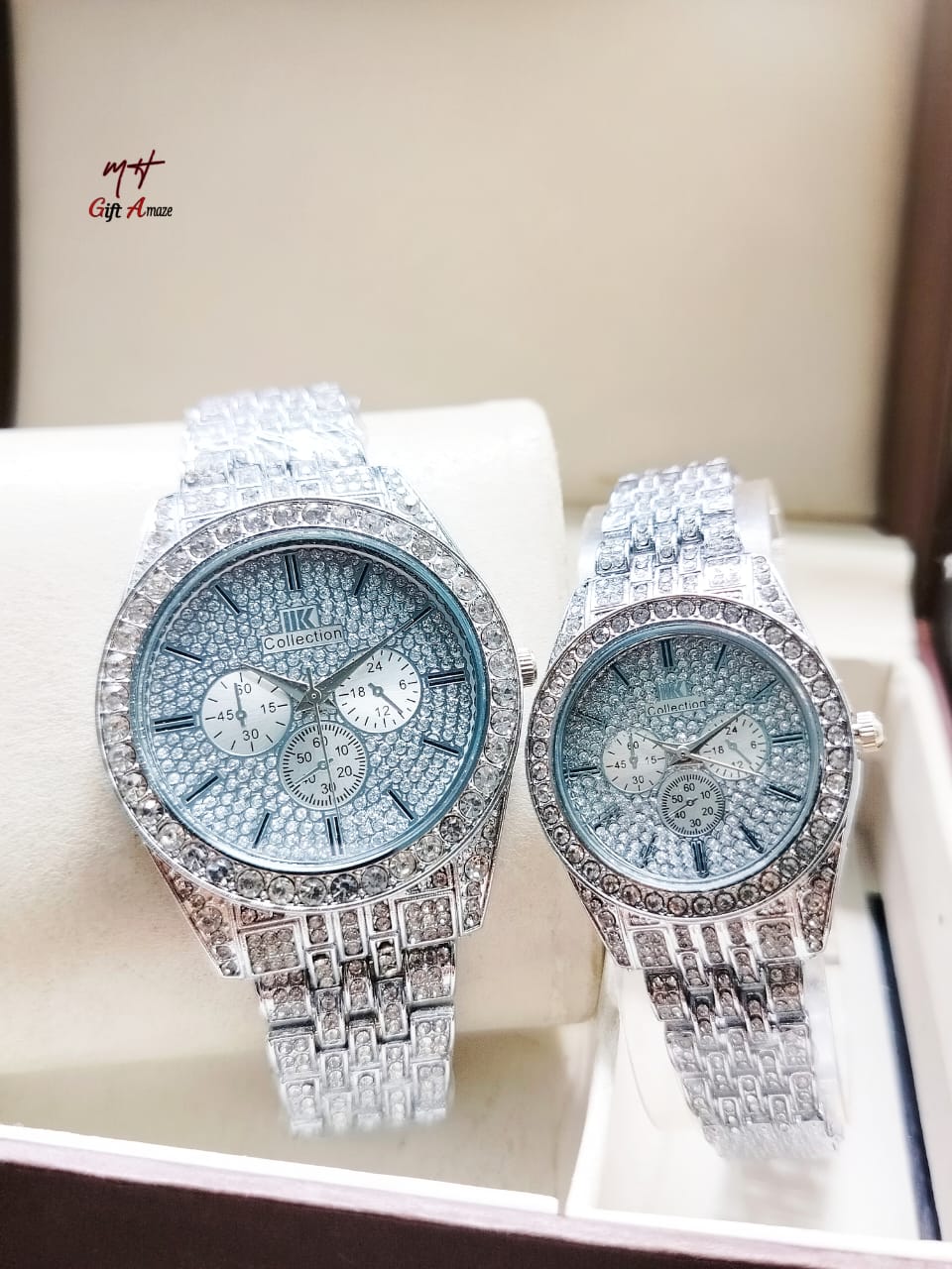 Diamond Stone Couple Watch