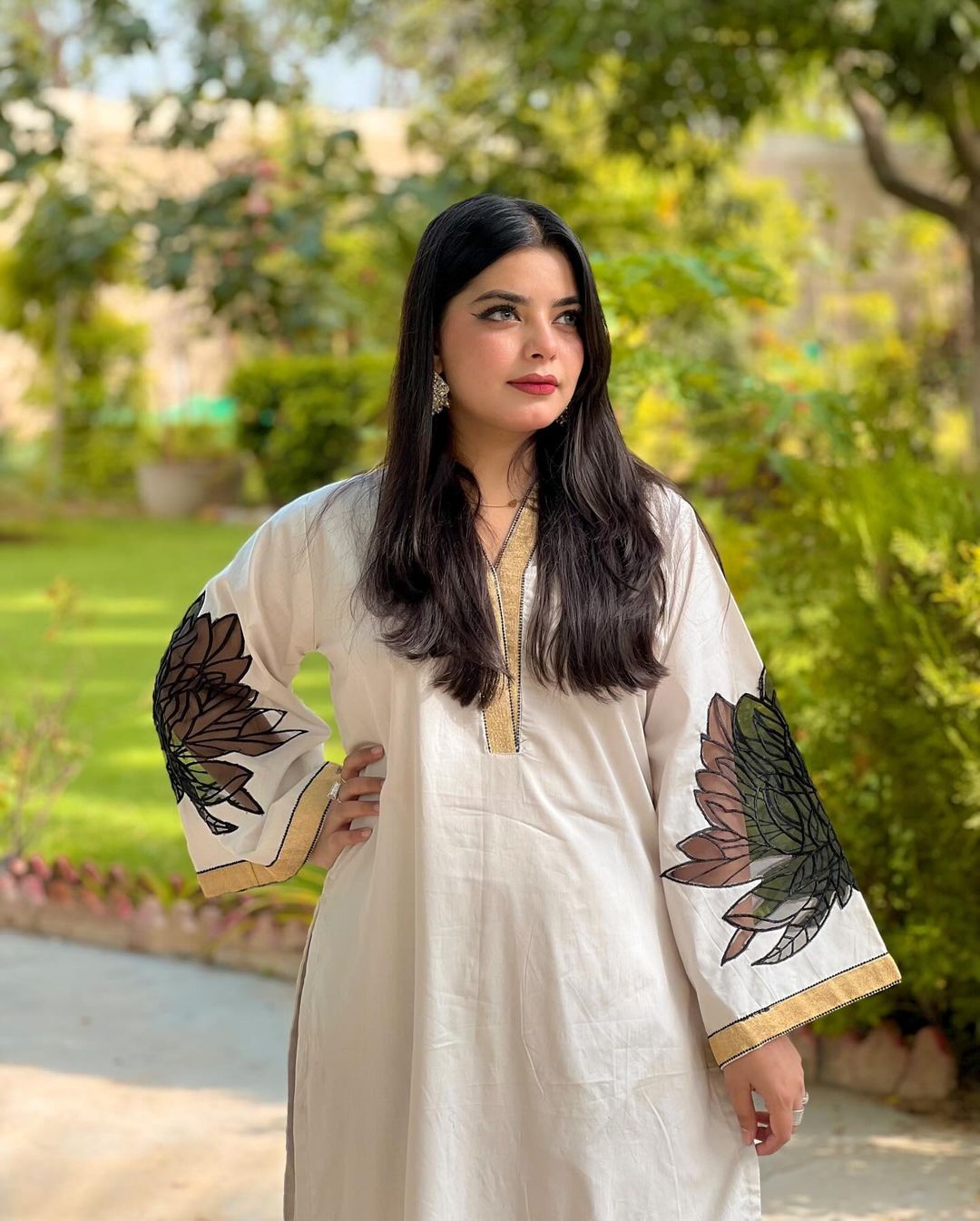 Almond EMB Shirt With Almond EMB Plazo