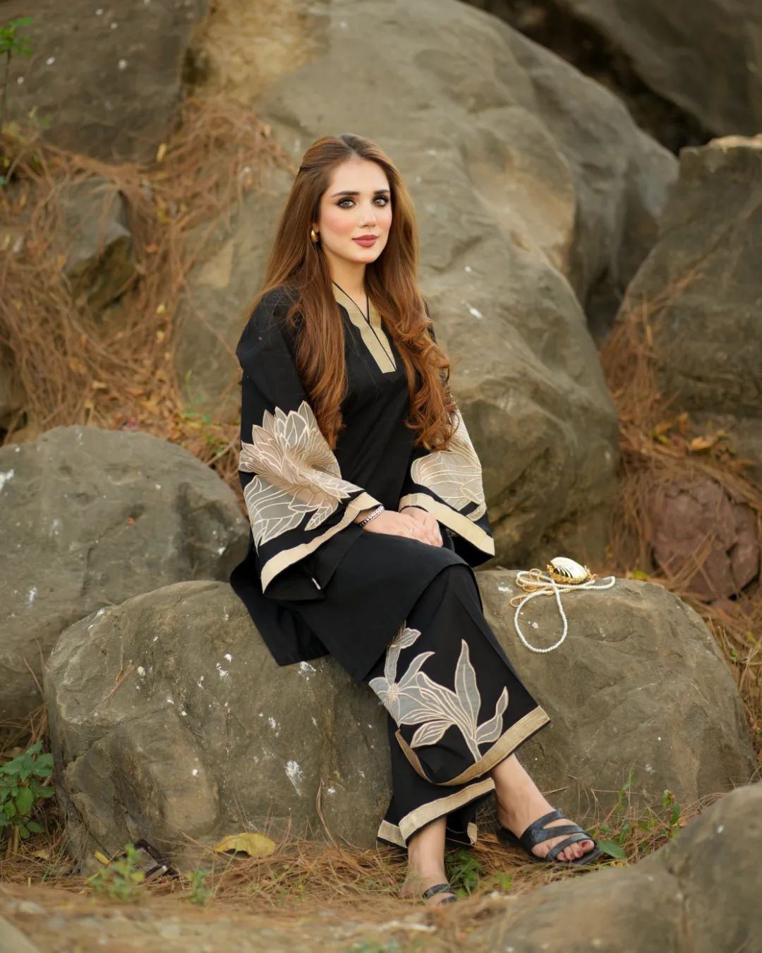 Almond EMB Shirt With Almond EMB Plazo