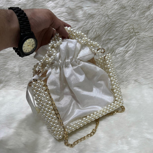 white pearl acrylic bag