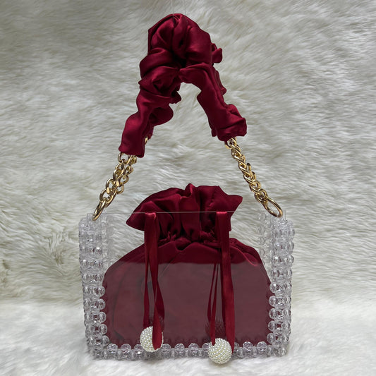 Beaded acrylic bag
