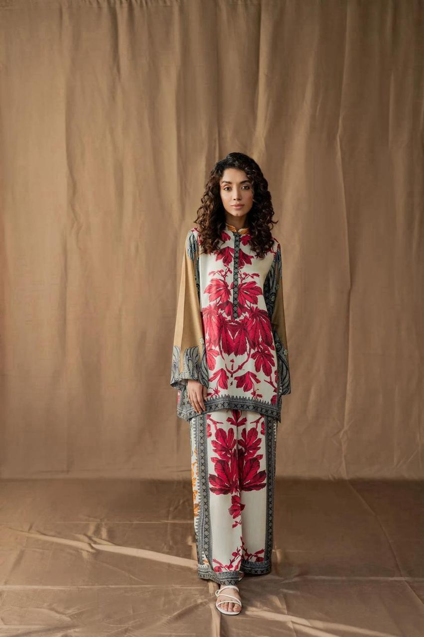 Floral Digital printed 3pc Silk Fabric