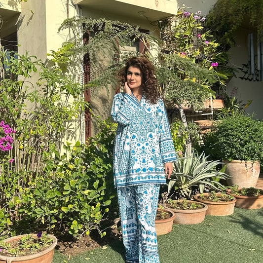 KUBRA KHAN PLAZO DIGITAL PRINTED 2Pc