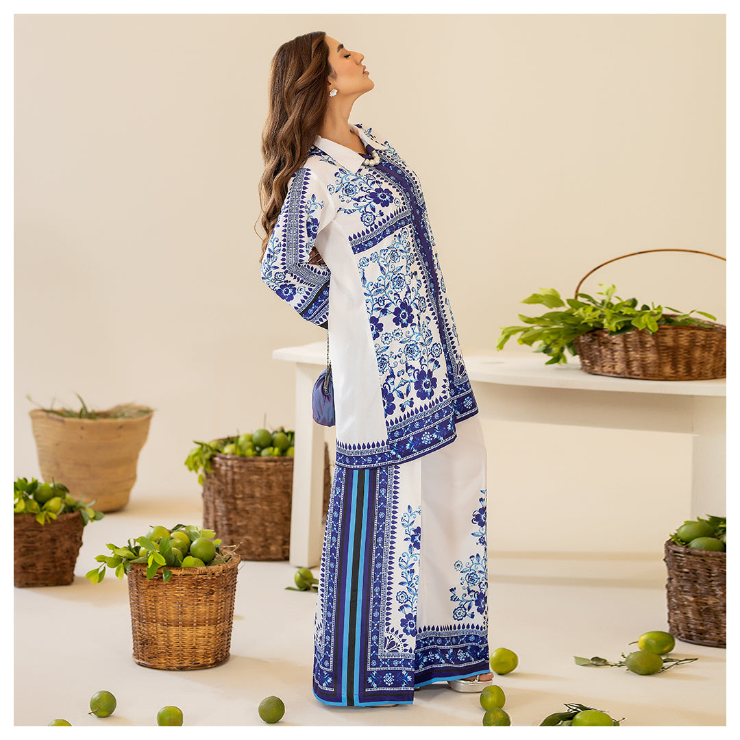 KHADDAR WHITE DIGITAL PRINTED 2Pc
