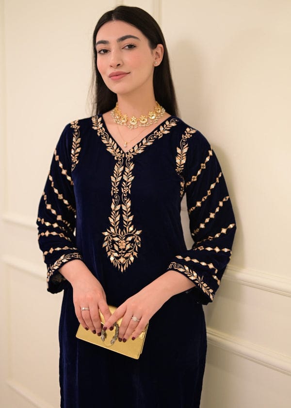 Fancy Embroidered Velvet 2pc Stitched Suit