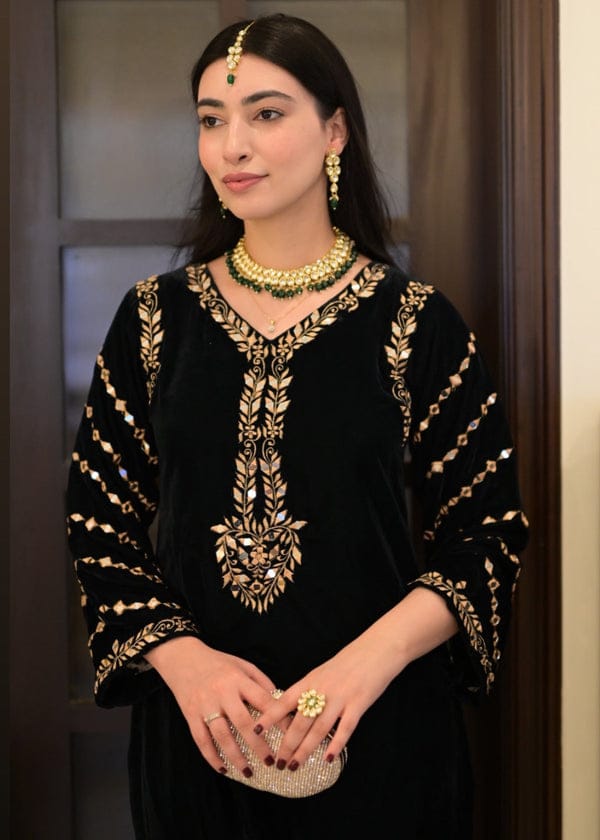 Fancy Embroidered Velvet 2pc Stitched Suit