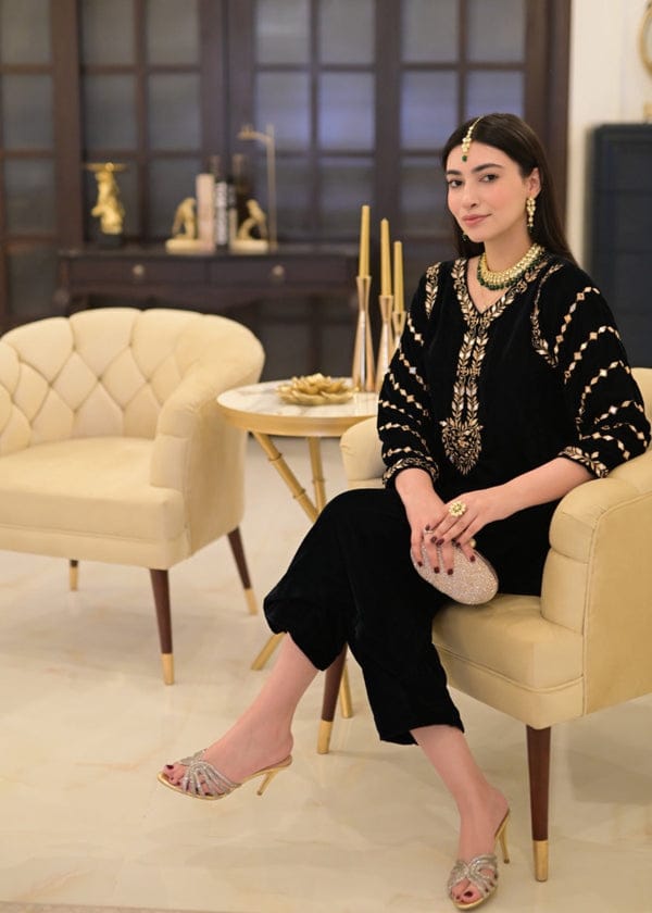 Fancy Embroidered Velvet 2pc Stitched Suit