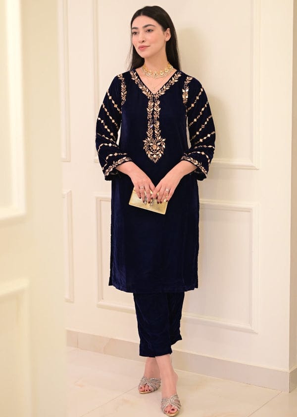 Fancy Embroidered Velvet 2pc Stitched Suit