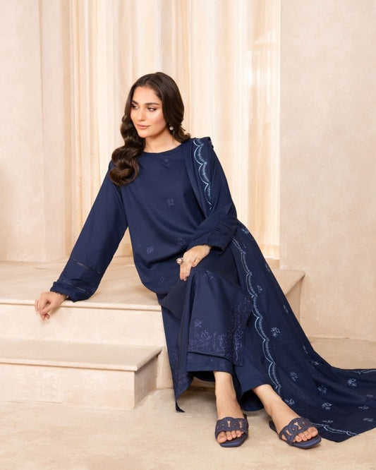 Blue Azereta Embroidery 3pc Suit